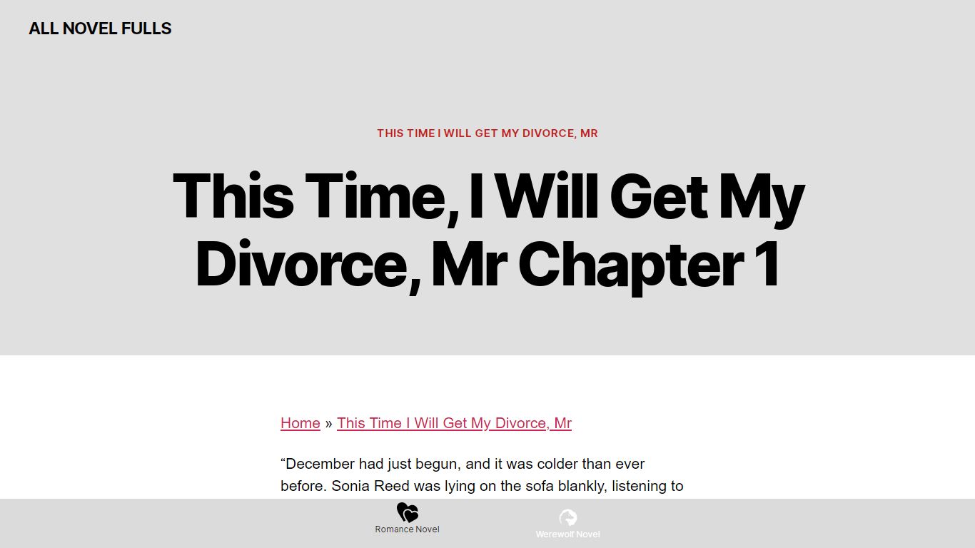 This Time, I Will Get My Divorce, Mr Chapter 1 - AllNovelFull